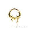 316L SURGICAL STEEL TRIBAL FANG FRONT SEPTUM HINGED SEGMENT HOOP RING